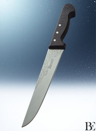 BeKnife Bemiral Bıçak No.4 20 cm 10121.20 Wenge Saplı İşlemeli Kasap Bıçağı 40mm X 200mm X 3mm