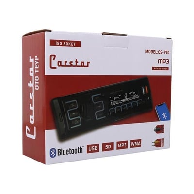 Carstar CS-970 Çift USB/SD/FM/AUX/Bluetooth Kumandalı Oto Teyp 4X60 Watt