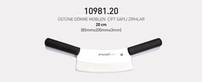 Çift Saplı Zırh 20 cm Hulusi Bıçak Üstüne Dökme Moblen 85mm X 200mm X 3mm 10981.20
