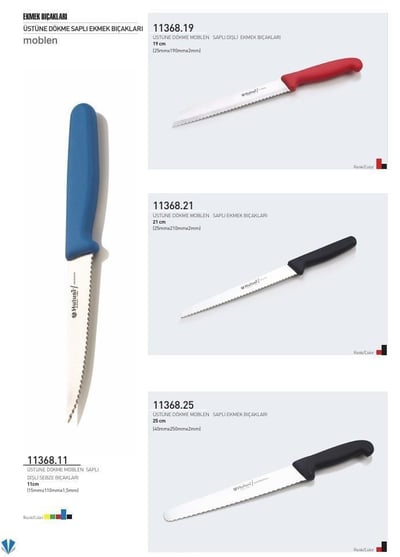 Dişli Ekmek Bıçağı 21 cm Hulusi Bıçak Üstüne Dökme Moblen Saplı 25mm X 210mm X 2mm 11368.21