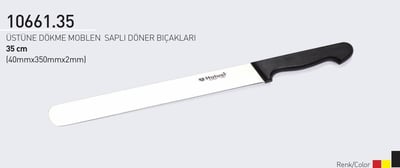 Döner Bıçağı 35 cm Üstüne Dökme Moblen Saplı Hulusi Bıçak 40mm X 350mm X 2mm 10661.35