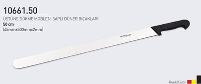 Döner Bıçağı 50 cm Üstüne Dökme Moblen Saplı Hulusi Bıçak 45mm X 500mm X 2mm 10661.50