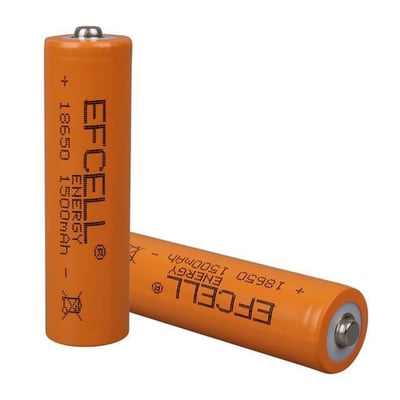 Efcell 3.7 Volt 1500 mAh Şarj Edilebilir Li-iOn 18650 Başlıklı Pil
