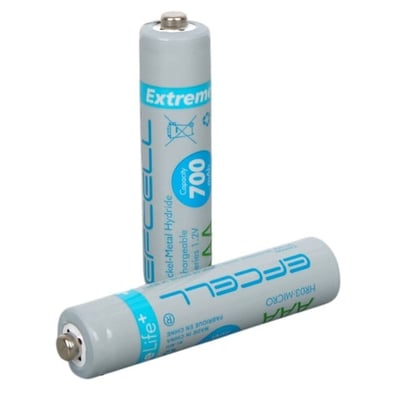Efcell Extreme Life+ AAA 700mAh 1.2V Şarj Edilebilir Ni-MH Pil (2li Paket)