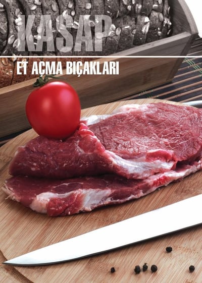 Et Açma Bıçağı 35 cm Üstüne Dökme Moblen Saplı Kasap Hulusi Bıçak 36mm X 350mm X 2,5mm 10761.35