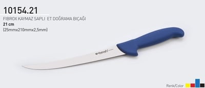 Et Doğrama Bıçağı 21 cm Kasap Fibrox Kaymaz Saplı Hulusi - Drita Bıçak 25mm X 210mm X 2.5mm 10154.21 (TURUNCU RENK)