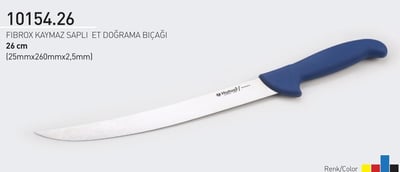 Et Doğrama Bıçağı 26 cm Kasap Fibrox Kaymaz Saplı Hulusi - Drita Bıçak 25mm X 260mm X 2.5mm 10154.26