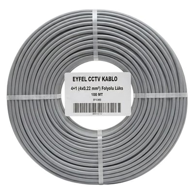 Eyfel EF-C400 2x0.22mm Folyolu 100 Metre CCTV Kamera Kablosu