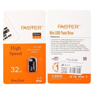 Faster 32 GB Mimi Serisi USB 3.0 Yüksek Hızlı Metal Flash Bellek