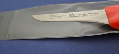 Fibrox Kaymaz Saplı Düz Kasap Kemik Sıyırma Bıçağı 13 cm Hulusi - Drita Bıçak 16mm X 130mm X 2.5mm 10351.13 (TURUNCU RENK)
