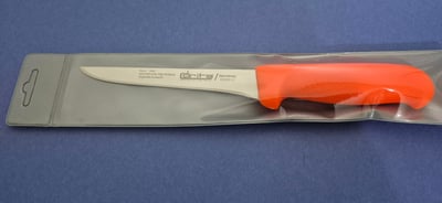 Fibrox Kaymaz Saplı Düz Kasap Kemik Sıyırma Bıçağı 15 cm Hulusi - Drita Bıçak 16mm X 150mm X 2.5mm 10351.15 (TURUNCU RENK)
