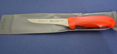 Fibrox Kaymaz Saplı Düz Kasap Kemik Sıyırma Bıçağı 13 cm Hulusi - Drita Bıçak 16mm X 130mm X 2.5mm 10351.13 (TURUNCU RENK)