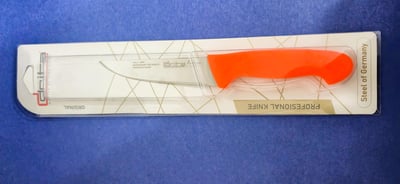 Fibrox Kaymaz Saplı Kasap Bıçağı 12 cm No.0 Hulusi - Drita Bıçak 30mm X 120mm X 2.5mm 10151.12 (TURUNCU RENK)