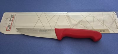 Fibrox Kaymaz Saplı Kasap Bıçağı 12 cm No.0 Hulusi - Drita Bıçak 30mm X 120mm X 2.5mm 10151.12 (KIRMIZI RENK)