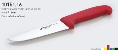 Fibrox Kaymaz Saplı Kasap Bıçağı 16 cm No.2 Hulusi Bıçak 36mm X 160mm X 3mm 10151.16