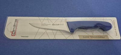 Fibrox Kaymaz Saplı Kasap No.1 Kemik Sıyırma Bıçağı 14 cm Hulusi - Drita Bıçak 36mm X 140mm X 3mm 10352.14 (MAVİ RENK)