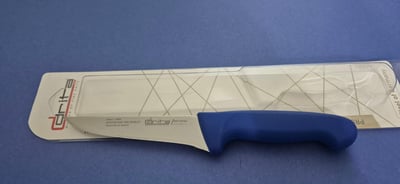 Fibrox Kaymaz Saplı Kasap No.1 Kemik Sıyırma Bıçağı 14 cm Hulusi - Drita Bıçak 36mm X 140mm X 3mm 10352.14 (MAVİ RENK)
