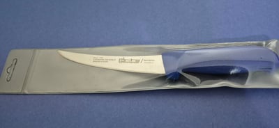 Fibrox Kaymaz Saplı Kıvrık Kasap Kemik Sıyırma Bıçağı 15 cm Hulusi - Drita Bıçak 25mm X 150mm X 2.5mm 10354.15 (MAVİ RENK)