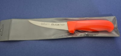Fibrox Kaymaz Saplı Kıvrık Kasap Kemik Sıyırma Bıçağı 13 cm Hulusi - Drita Bıçak 20mm X 130mm X 2.5mm 10354.13 (TURUNCU RENK)
