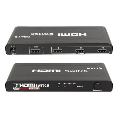 Fully G-538H 3 Giriş 1 Çıkış Hdmi Switcher Toplayıcı Metal Kasa Adaptörlü