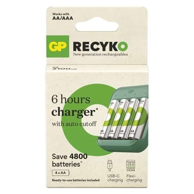 GP ReCyko B423 USB Pil Şarj Cihazı Seti -  4 Adet AA 2600mAh Yüksek Kapasiteli Şarjlı Pil Dahil