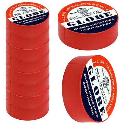 Globe 0.13Mmx19Mm İzole Bant 10'lu Kırmızı