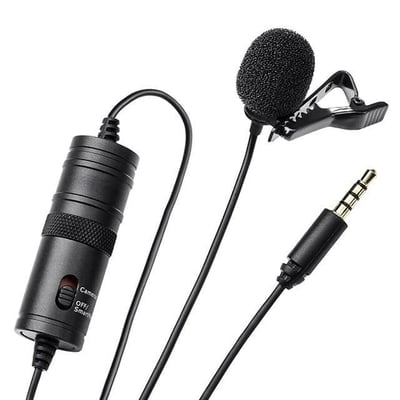 Haiki HK-401 Profesyonel Youtuber Kamera Telefon Yaka Mikrofonu (6 Metre Kablolu)