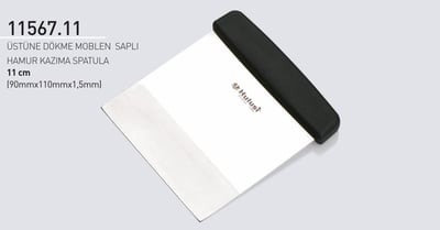 Hamur Kazıma Spatulası Hulusi Bıçak Unlu Mamüller Üstüne Dökme Moblen Saplı 11 cm 90mm X 110mm X 1.5mm 11567.11