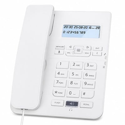Karel TM-145 Kablolu Ekranlı Krem Masaüstü Telefon