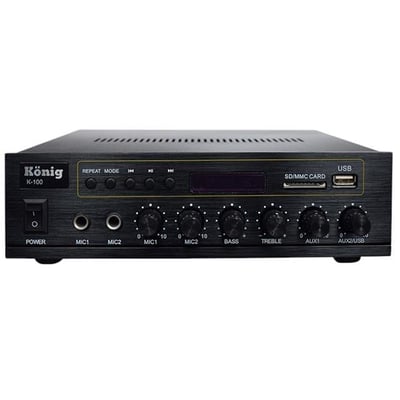 König K-100 - 80 Watt Usb/Bluetooth/2 Mik Giriş Trafolu Anfi