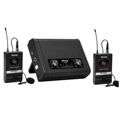 König K-302YY Kablosuz Yaka Mikrofon Seti (Yaka + Yaka UHF Çift Kanal)