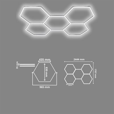 Ledx AL-RW7226 Altıgen Petek 240W Beyaz Led Armatür Garaj Dekoratif Aydınlatma