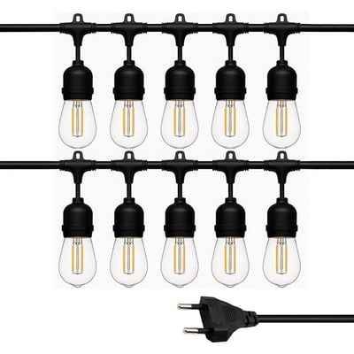 Ledx KB00002 10lu E27 Duy Sıralı 10 Metre Lamba Kablosu (10 Adet Duy İçerir)