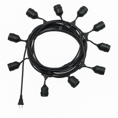 Ledx KB00002 10lu E27 Duy Sıralı 10 Metre Lamba Kablosu (10 Adet Duy İçerir)