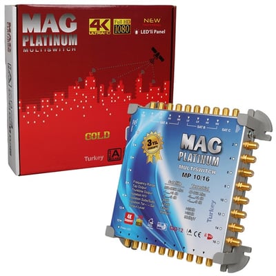 MAG Platinum MP 10/16 Multiswitch - 10 Giriş 16 Çıkışlı Merkezi Uydu Santrali Hybrid 4K ve 3D Destekli
