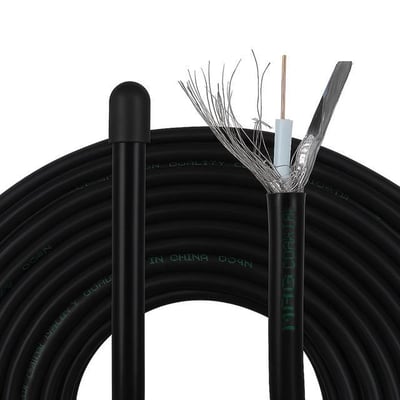 Mag Rg6/U6 Bakır Cu/Cu 80 Tel Siyah Anten Kablosu (100 Metre)
