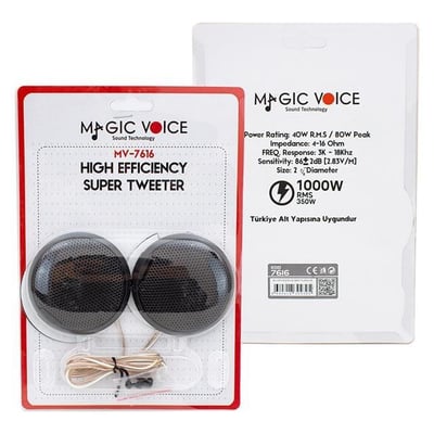 Magicvoice TP-107 Slim Kasa 20W Dome Oto Tweeter Hoparlör Seti