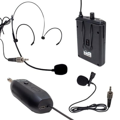 Magicvoice Mv-19599 UHF Kablosuz Enstrüman Uyumlu Jack Girişli İkili Mikrofon Set