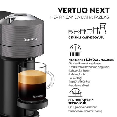 Nespresso Vertuo Next C Matt Black Kapsül Kahve Makinesi