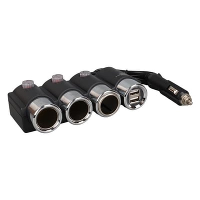 Olesson 1508 12-24V Çift USB Girişli 120W 80cm Kablolu 3lü Araç Çakmak Çoklayıcı