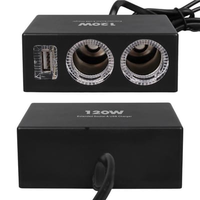 Olesson 1522 12-24V Tek USB Girişli 120W 80cm Kablolu 2li Araç Çakmak Çoklayıcı