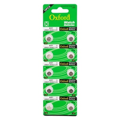 Oxford AG1 LR621 Alkalin 10'lu Saat Pili