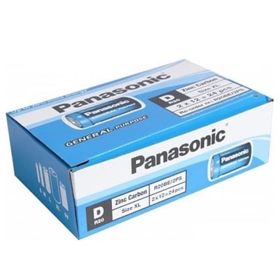 Panasonic Manganez Büyük D Boy 24’lü Pil R20BE/2PS