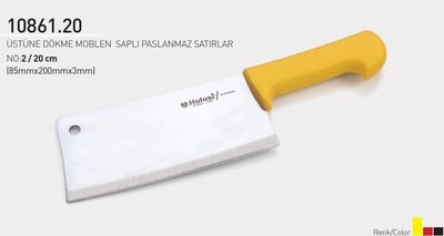 Paslanmaz Satır 20 cm No.2 Hulusi Bıçak Üstüne Dökme Moblen Saplı 85mm X 200mm X 3mm 10861.20
