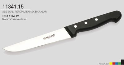 Perçinli Ekmek Bıçağı 15.7 cm No.2 Hulusi Bıçak ABS Saplı 26mm X 157mm X 2mm 11341.15