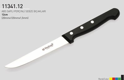Perçinli Sebze Bıçağı 12 cm Hulusi Bıçak ABS Saplı 20mm X 120mm X 1.5mm 11341.12