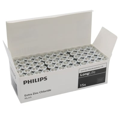 Philips Extra Zinc-Carbon Kalın Saat Kalem Pili AA (60lı Paket)
