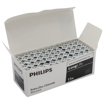 Philips LongLife Extra Zinc-Carbon İnce Kumanda Kalem Pili AAA (60lı Paket)