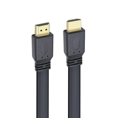 PowerMaster HK-25508 Düz Siyah 1.5 Metre Flat Yassı Gold Uçlu 19 Pin HDMI Kablo