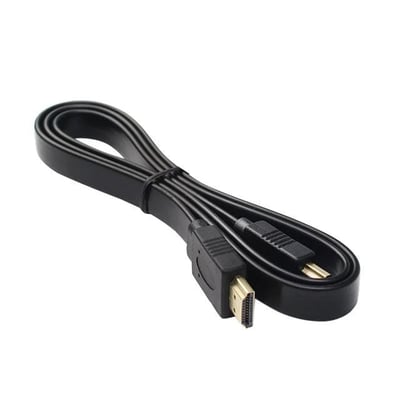 PowerMaster HK-25508 Düz Siyah 1.5 Metre Flat Yassı Gold Uçlu 19 Pin HDMI Kablo